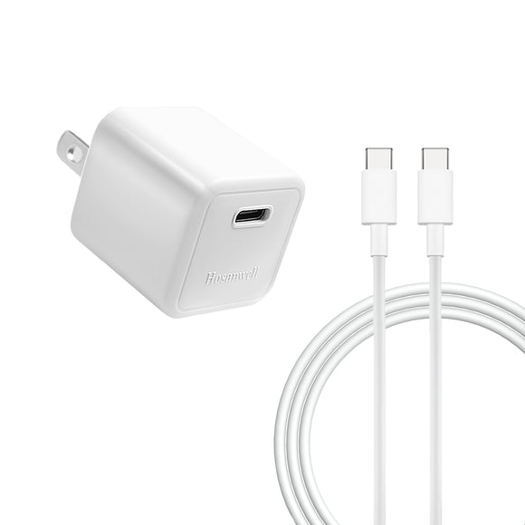 Type C Fast Charger Block, Hosanwell 20W PD Charger with 3.3ft USB C Quick Charging Cable